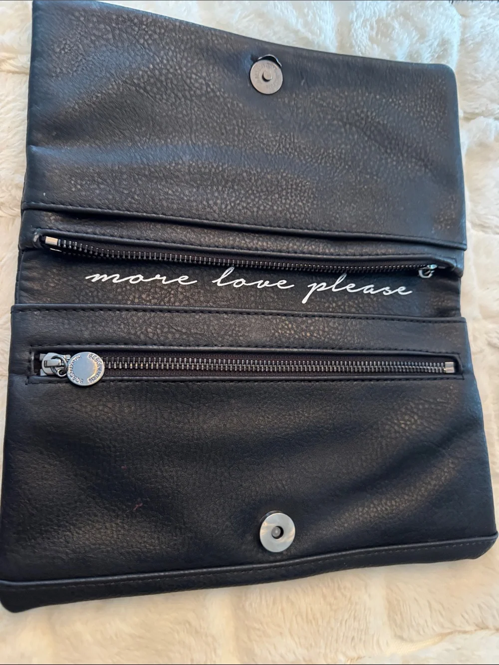 BCBGMaxAzria Black Textured Stud Clutch